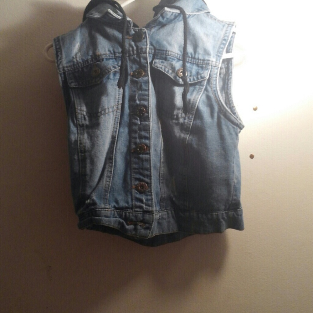 Blue jean crop top
